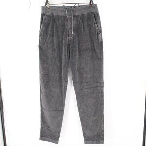 James Perse Pants Mens 2 L31 Cotton Ultra Fine Corduroy chiin Drawstring Gray